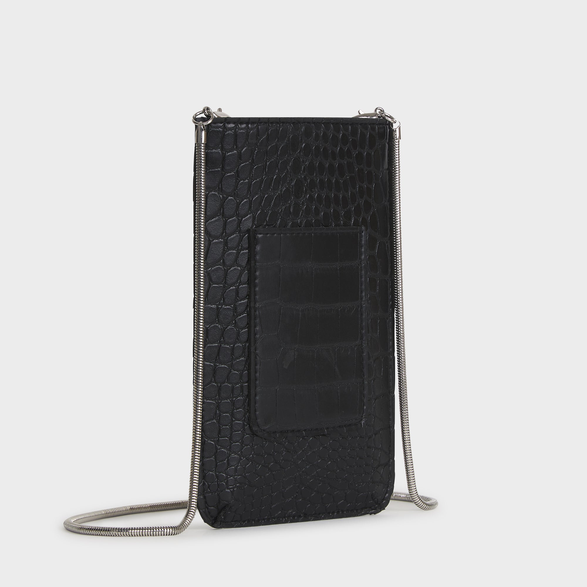 VALENCIA PHONE BAG CROC BLACK