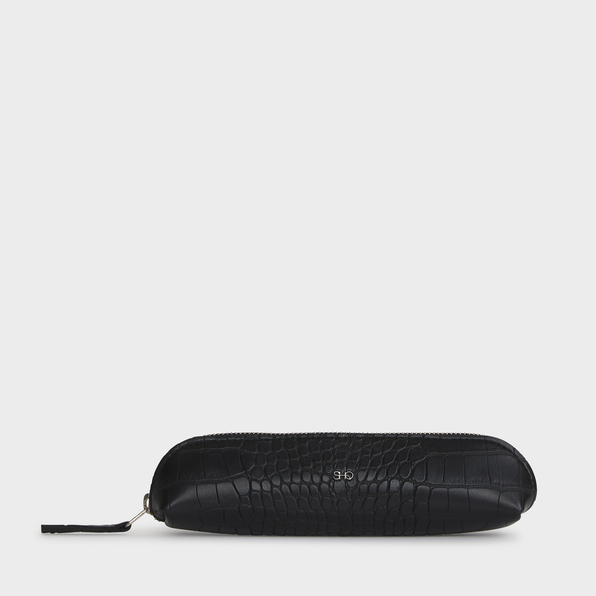 VALENCIA SLIM POUCH CROC BLACK
