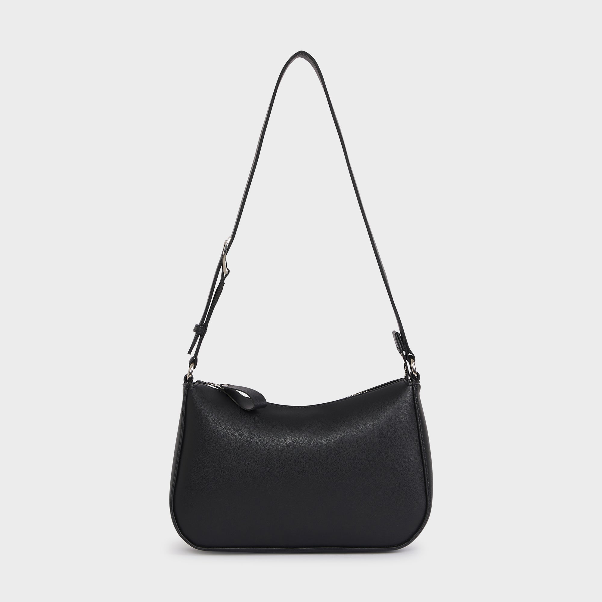 LAGOS VEGAN LEATHER SHOULDER BAG BLACK