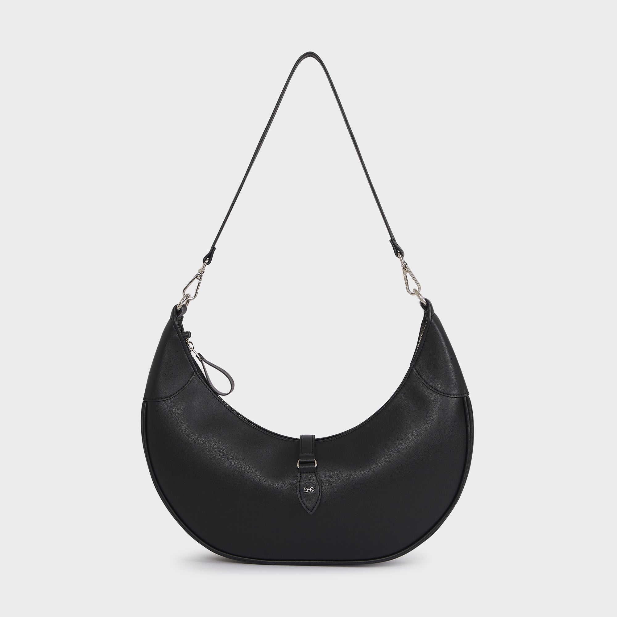 HANOI VEGAN LEATHER SHOULDER BAG BLACK