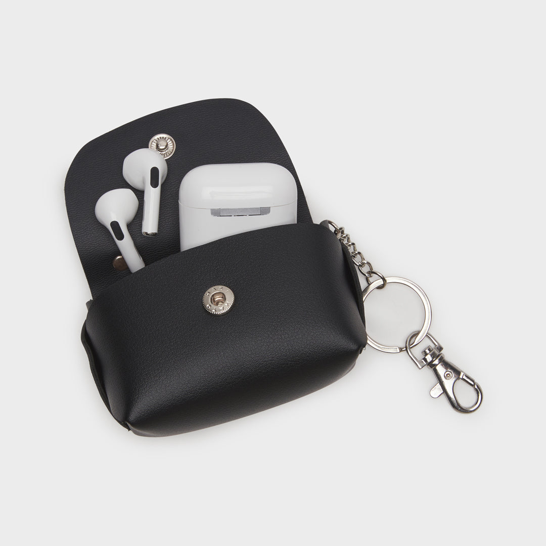 MALAGA COIN PURSE WITH KEY RING BLACK