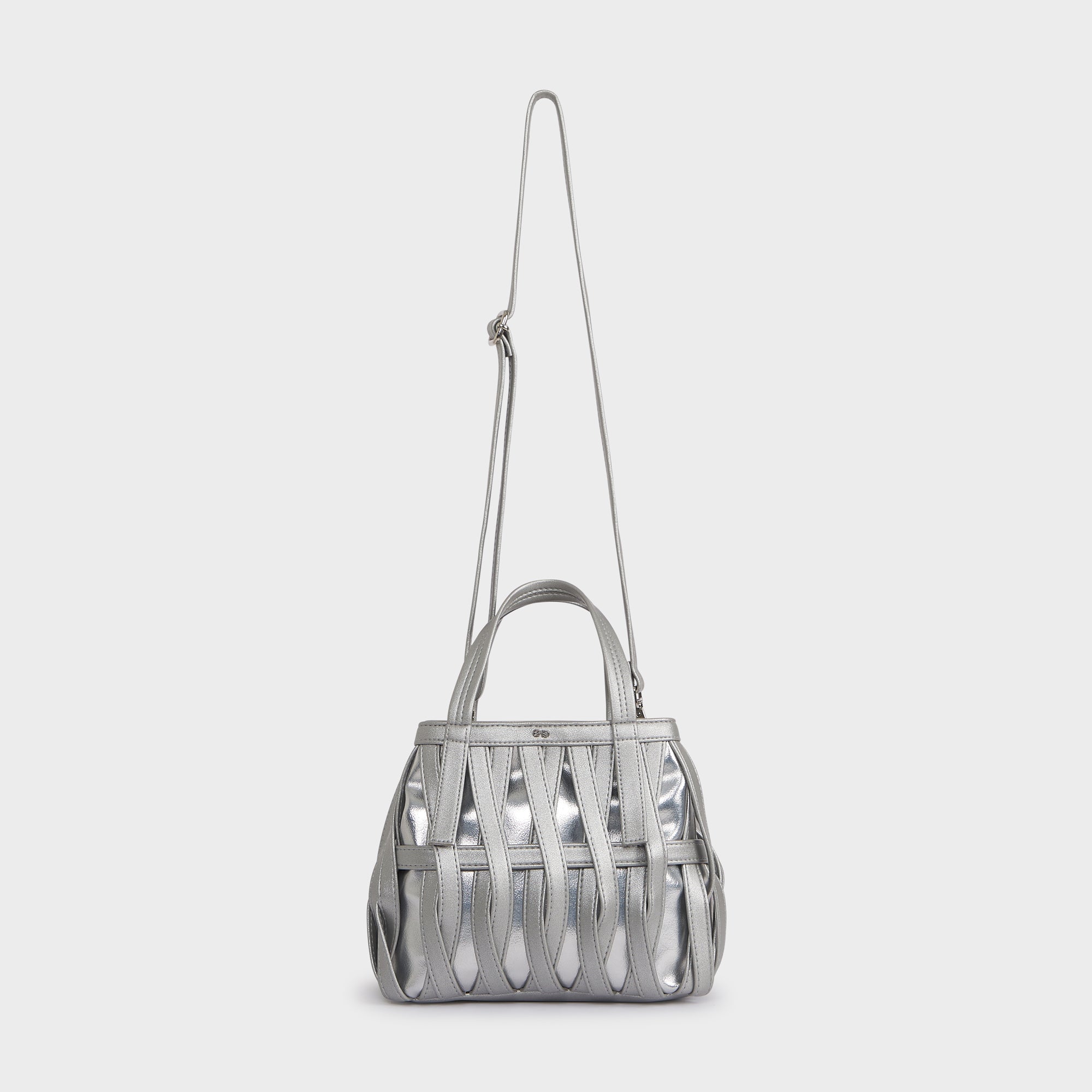 LISBON VEGAN LEATHER HAND AND SLING SILVER
