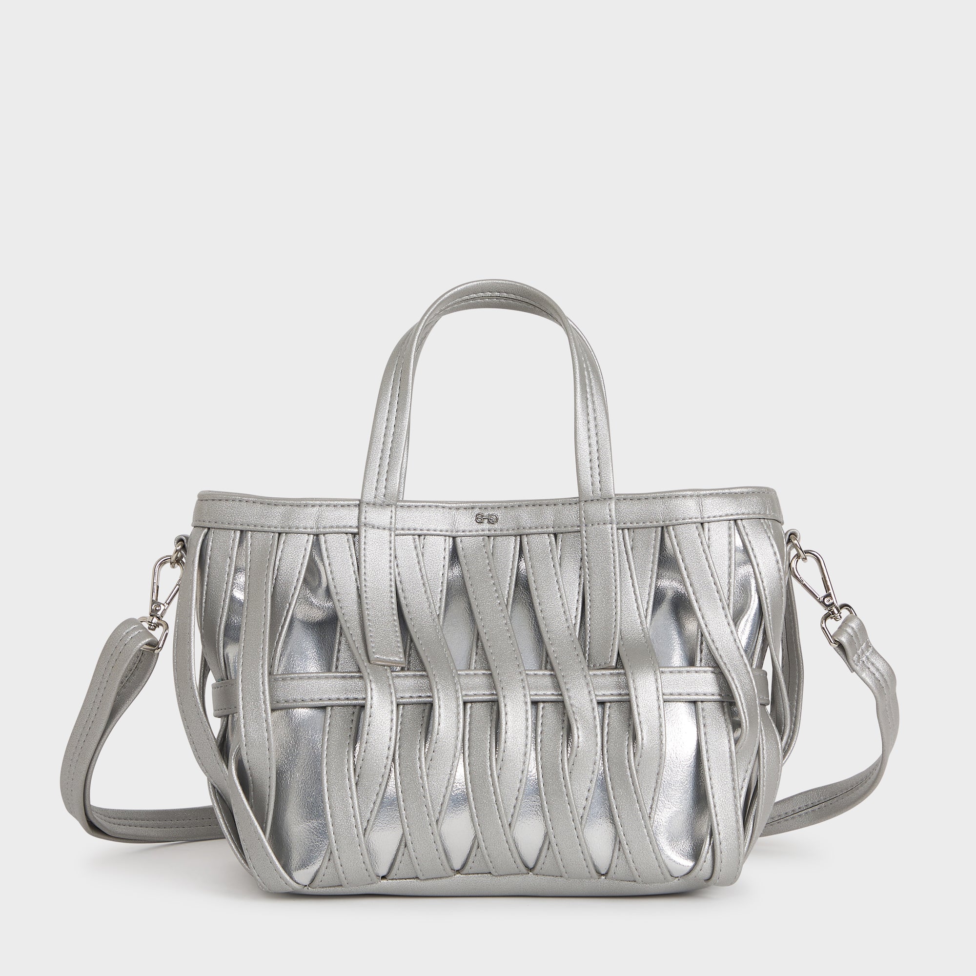 LISBON VEGAN LEATHER HAND AND SLING SILVER