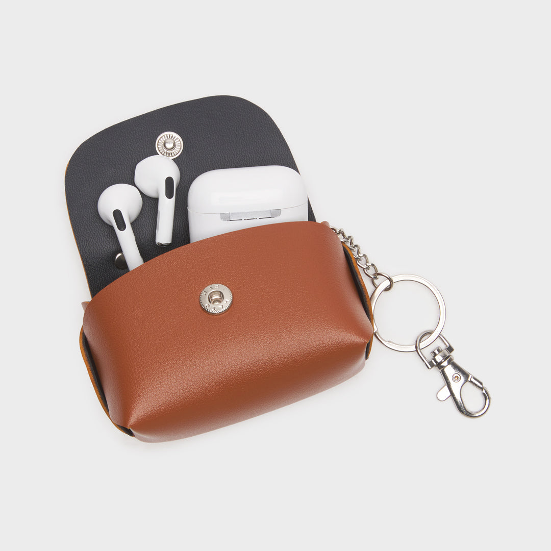 MALAGA COIN PURSE WITH KEY RING TAN
