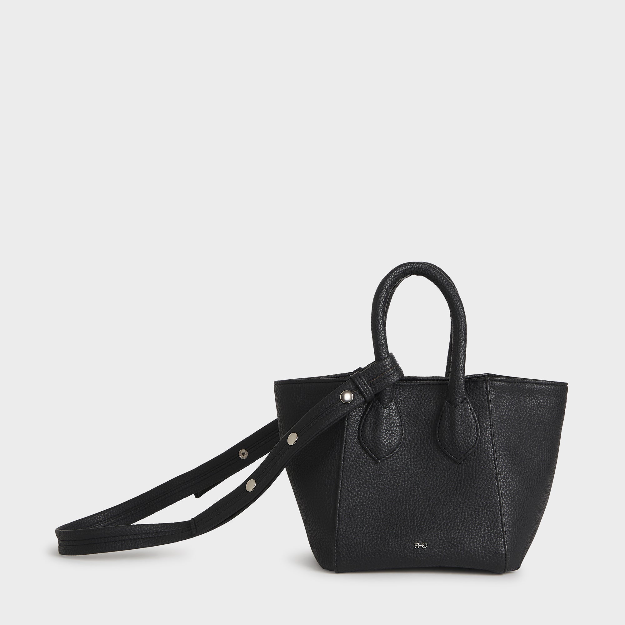 DOHA VEGAN LEATHER HAND AND SLING BAG BLACK