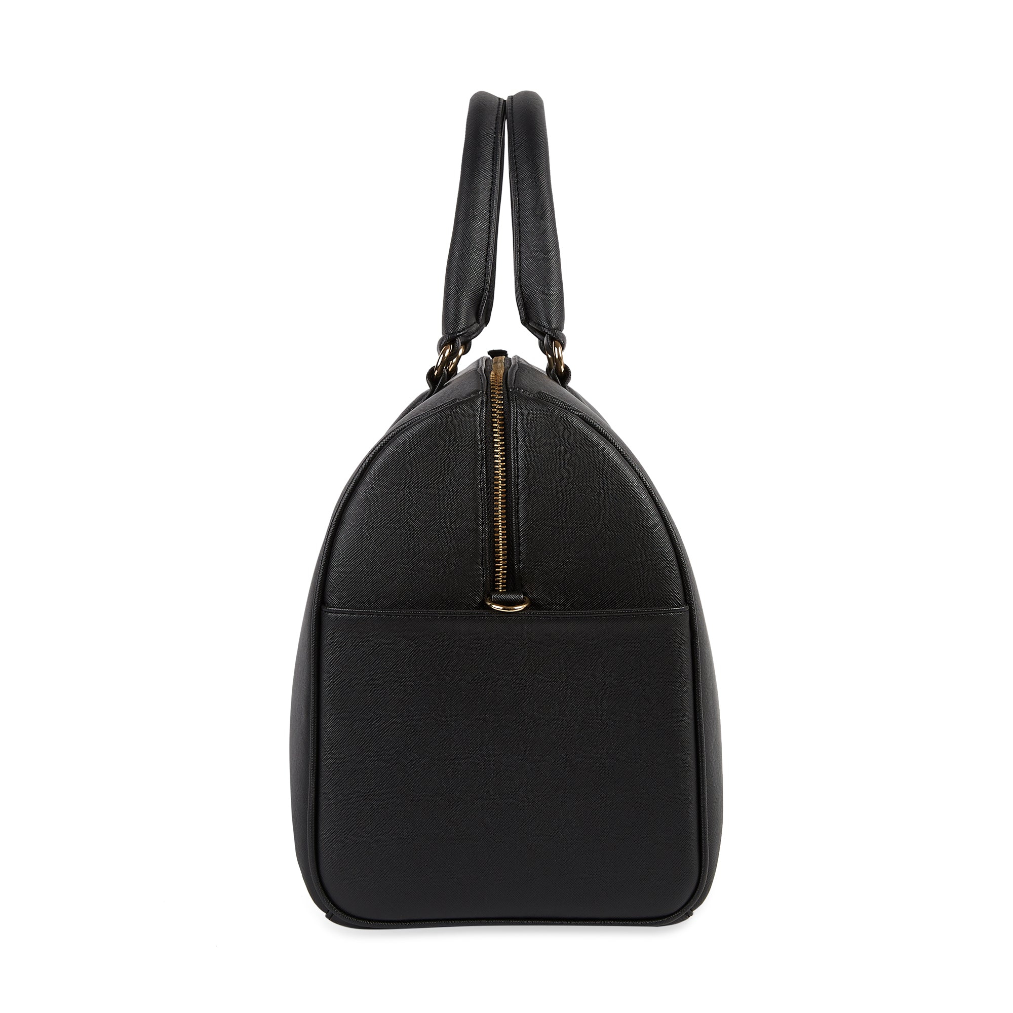 BOSTON VEGAN LEATHER OVERNIGHT BAG BLACK