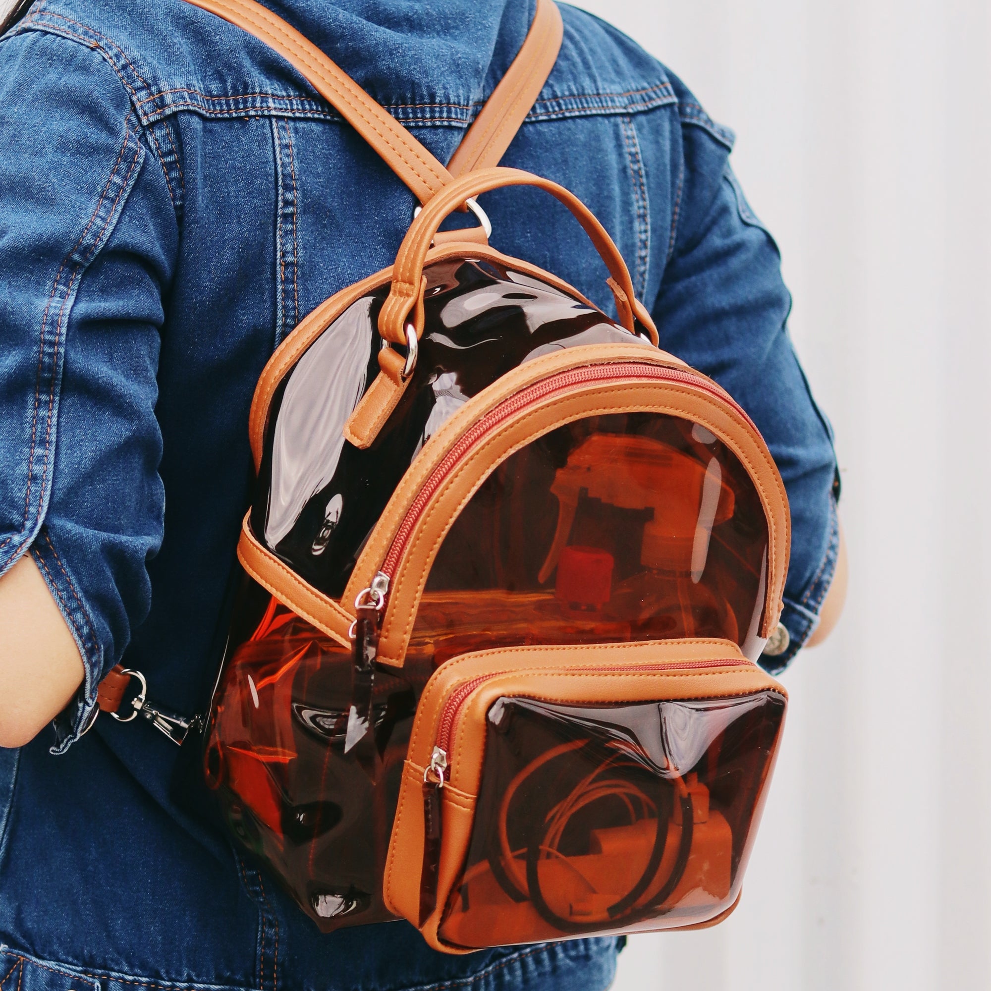 CRYSTAL PVC BACKPACK AMBER